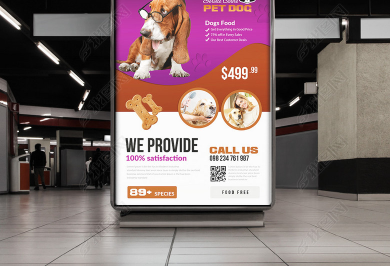 宠物学校宠物医院宠物店业务介绍创意海报(图