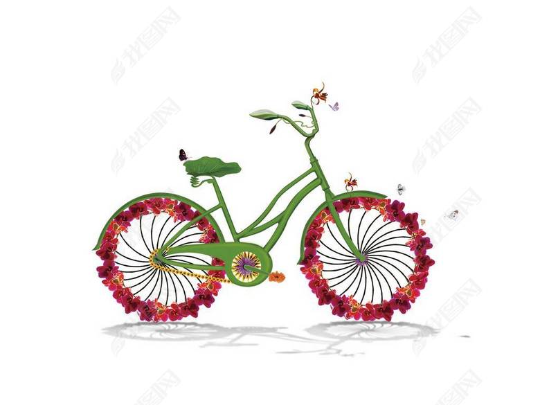 自行车低碳出行环保绿色素材图片下载psd素材
