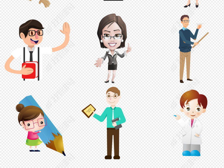 学校卡通讲课老师上课演讲素材图片下载png素