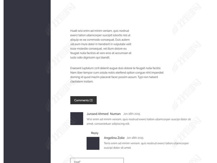 国外英文个人网站设计PSD模板