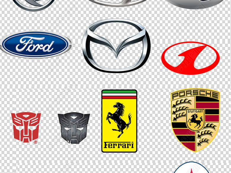 名牌轿车品牌汽车车标标志png免扣集合图片下