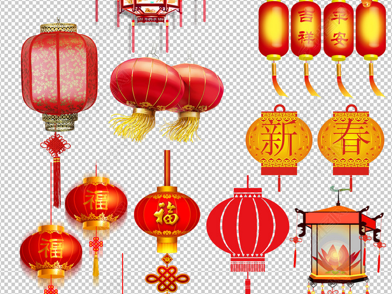 2018灯笼新年春节灯笼png素材图片下载png素