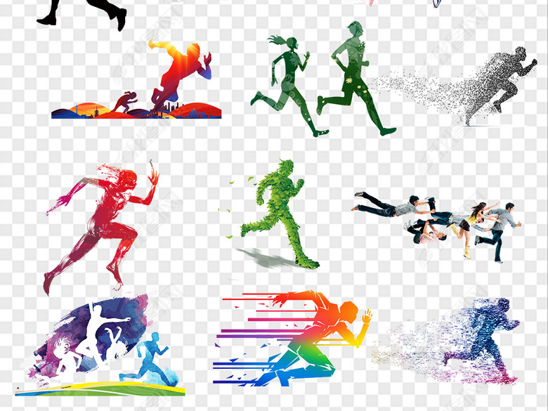 2018奔跑吧人物剪影运动海报素材图片下载pn