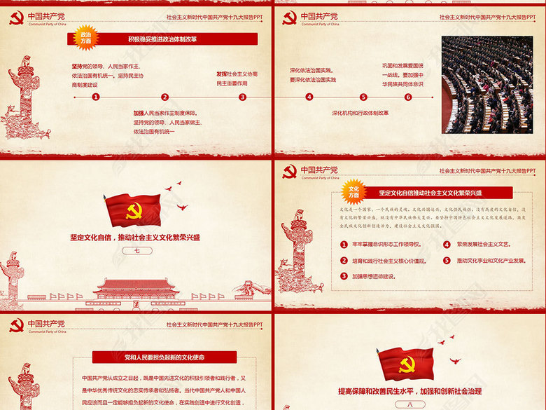 学习新时代社会主义思想十九大报告PPT(图片