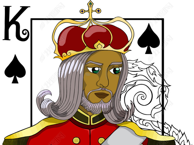 扑克牌服装家纺印花赌王赌神扑克牌AI矢量图片