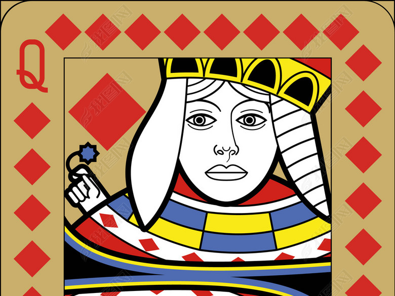 扑克牌服装家纺印花赌王赌神扑克牌AI矢量图片