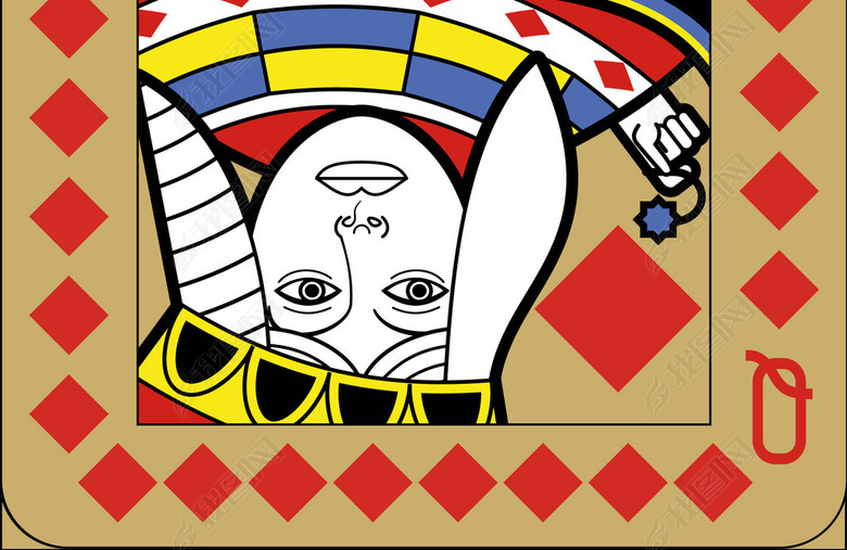 扑克牌服装家纺印花赌王赌神扑克牌AI矢量图片