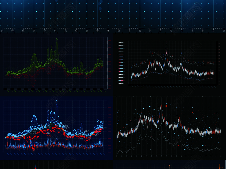 高科技互联网络大数据信息分析背景矢量素材图