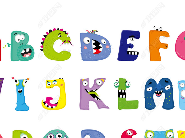 可爱卡通表情包儿童画艺术字体设计图片下载a