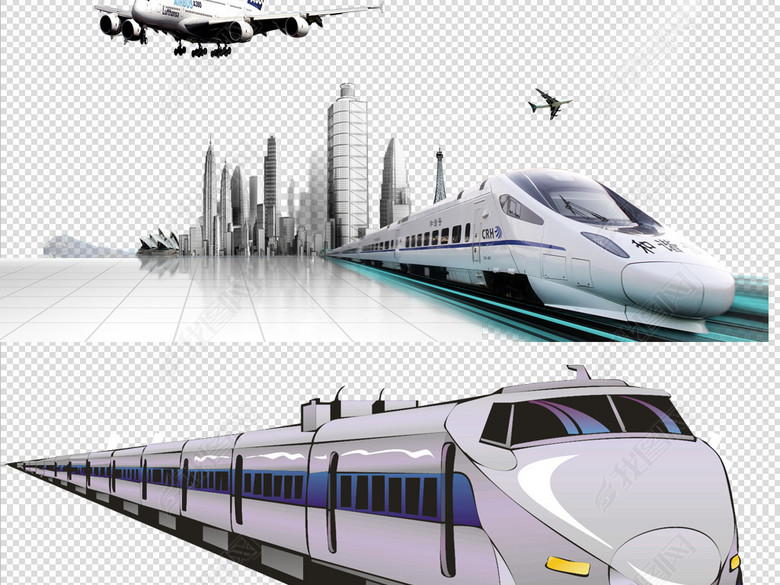 动车火车高铁透明高清大图素材png