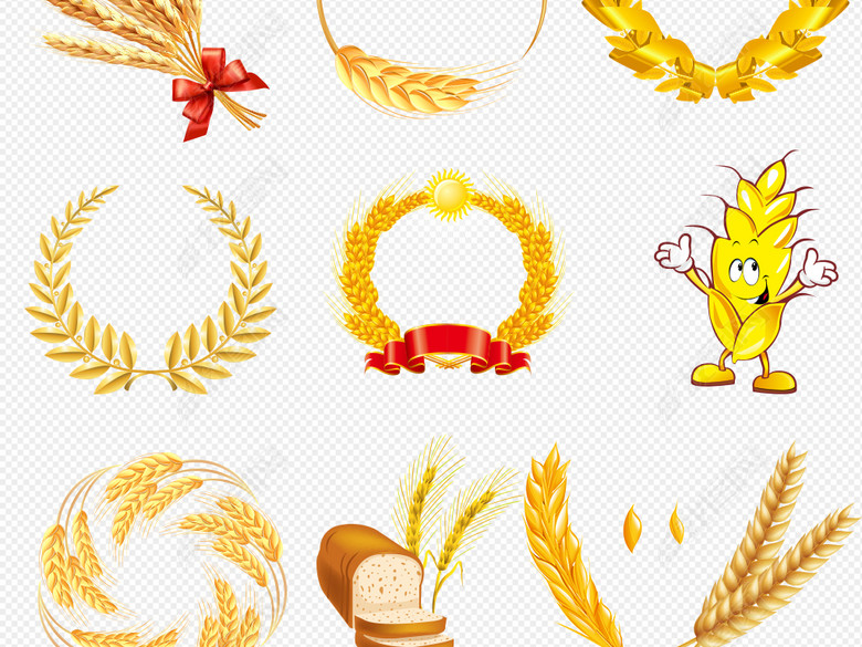 秋天丰收小麦稻谷农产品食物png免扣素材图片