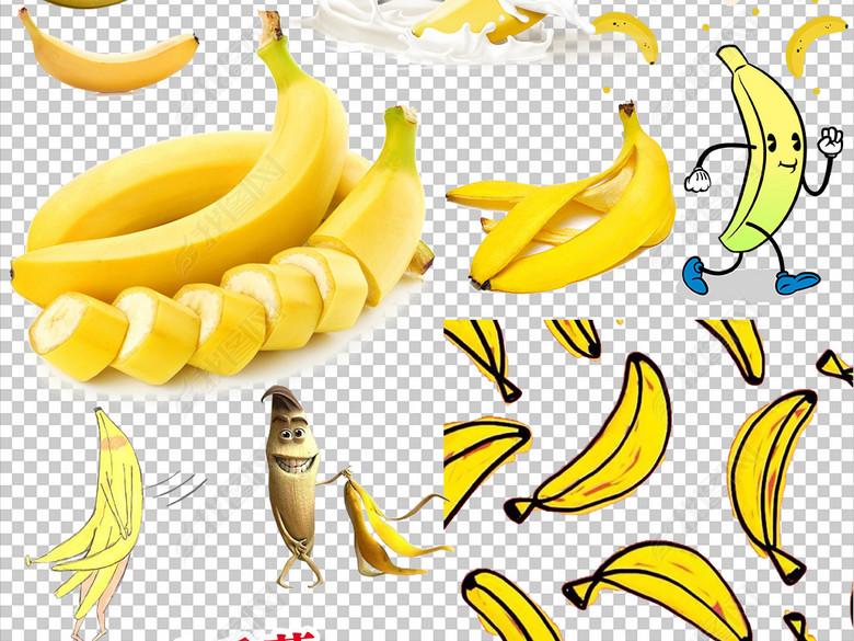 210款大香蕉新鲜香蕉水果免扣PNG素材图片下