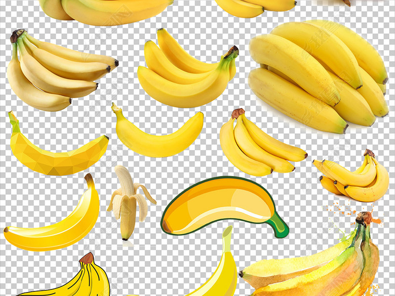210款大香蕉新鲜香蕉水果免扣PNG素材图片下