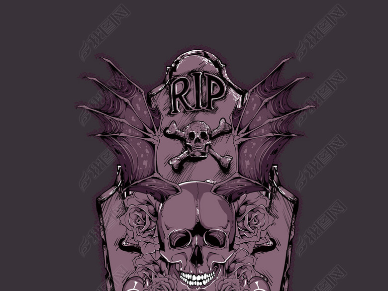 新款骷髅头手机壳T恤图案设计潮牌图案图片下