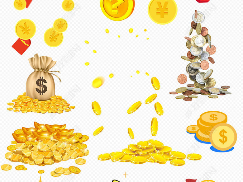 淘宝天猫双11金币红包促销PNG素材图片下载