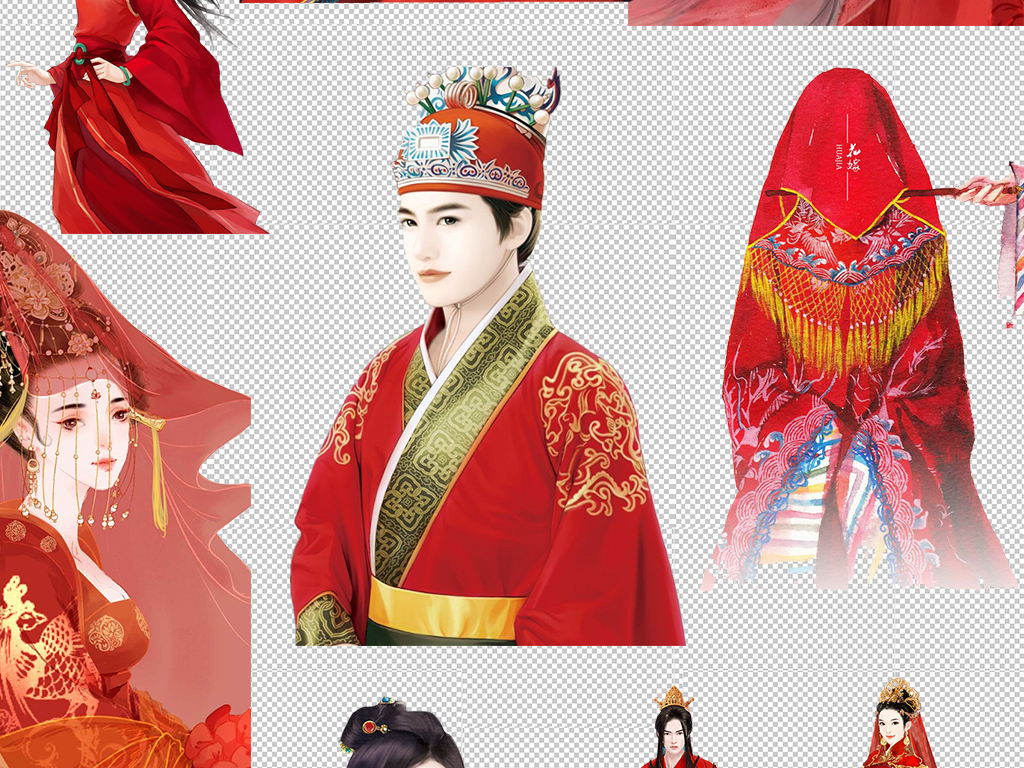 中式婚纱动漫_中式婚纱情侣头像动漫
