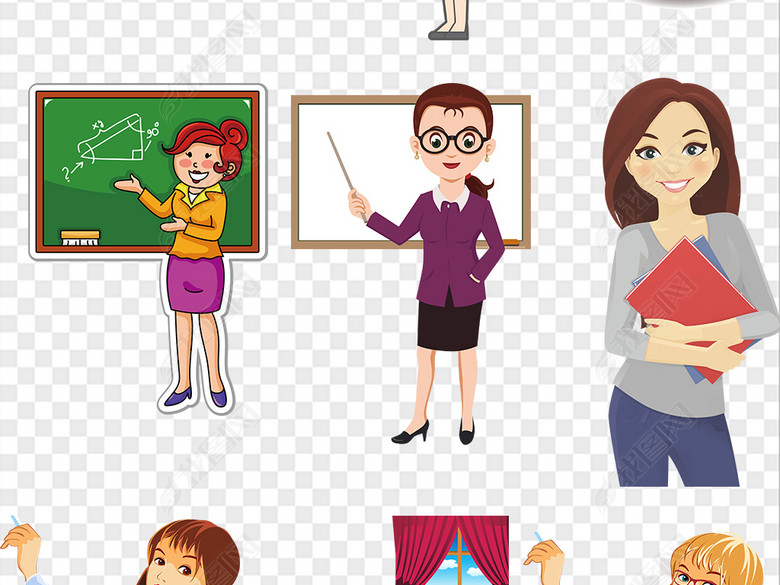 卡通老师讲课老师上课图片素材图片下载png素