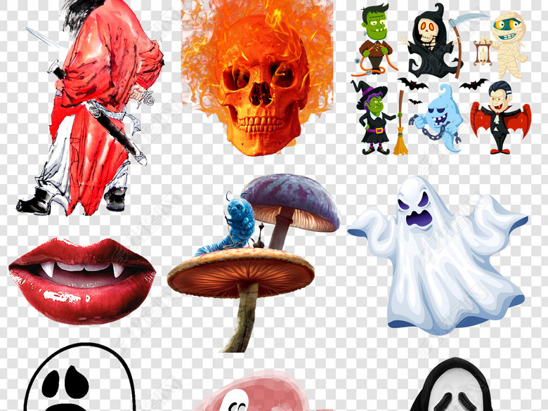 万圣节厉鬼png素材图片下载png素材-装饰图案