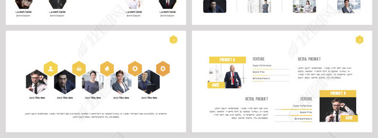 商务通用企业组织架构团队介绍PPT模板(图片
