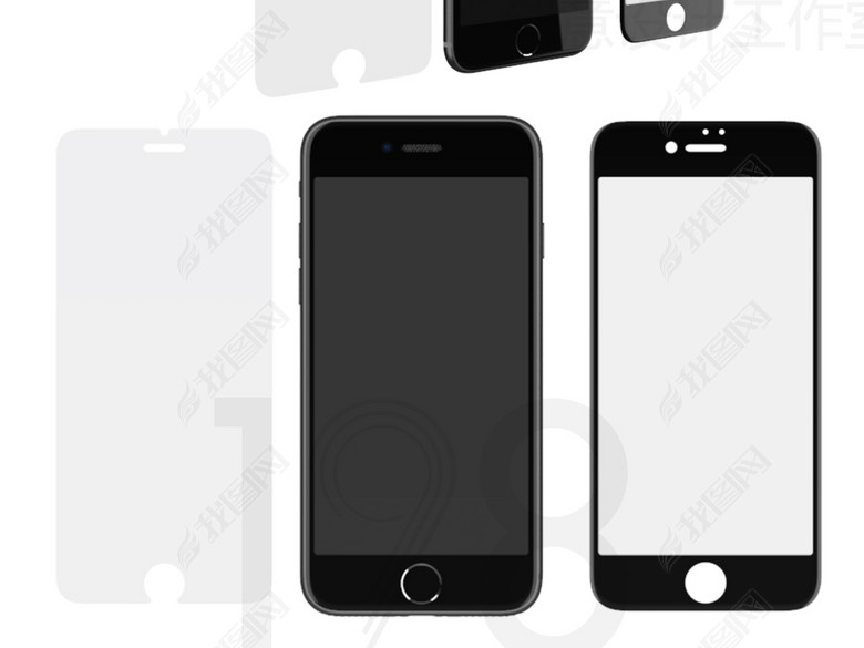 iPhone8plus3D渲染模型钢化膜图片下载3dm素