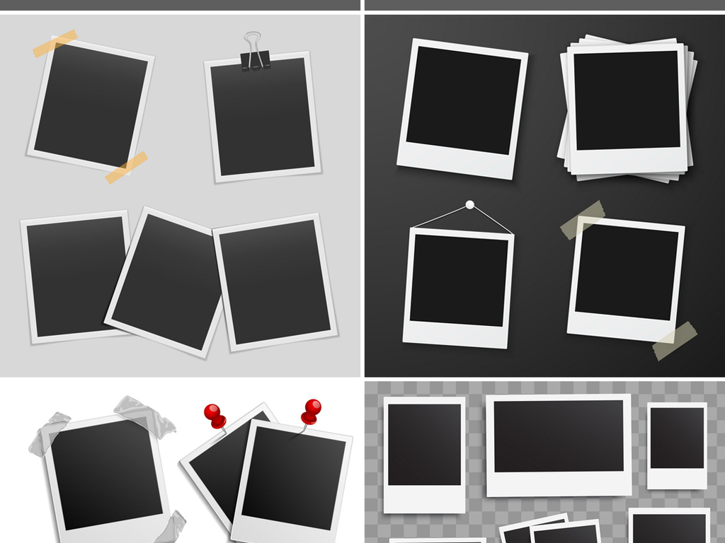 矢量照片墙照片排版照片边框背景模板