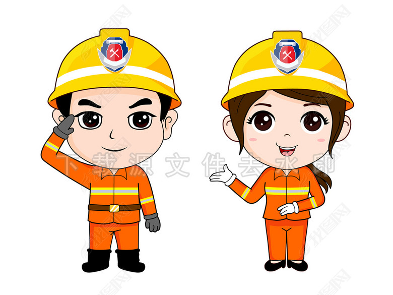 卡通消防员高清分层图图片下载psd素材-动漫人