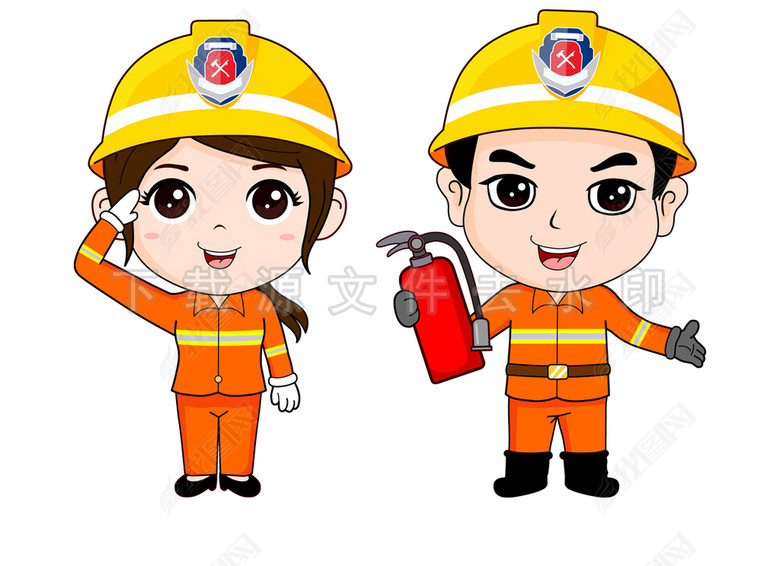 卡通消防员高清分层图图片下载psd素材-动漫人