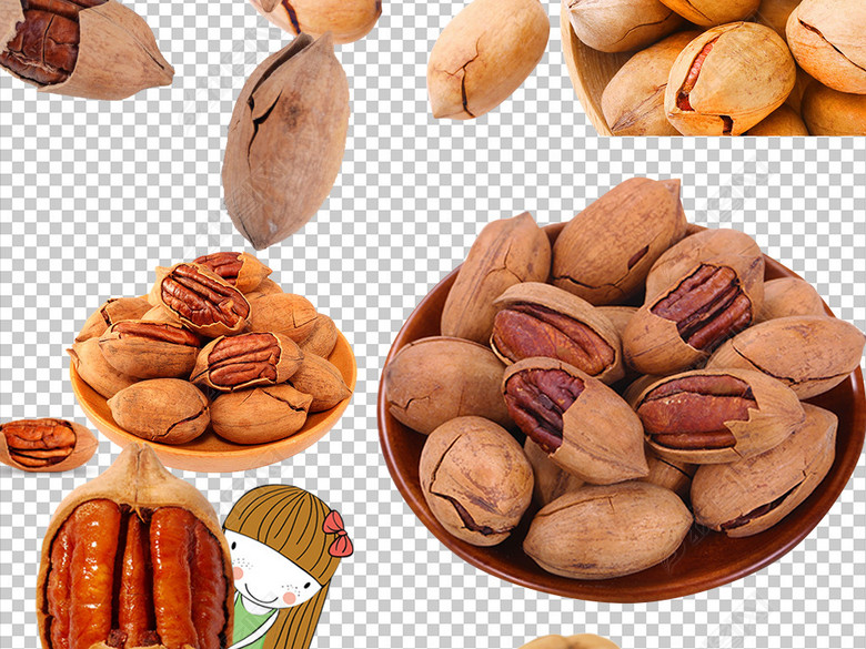 49款实物碧根果坚果png免抠透明素材图片下载