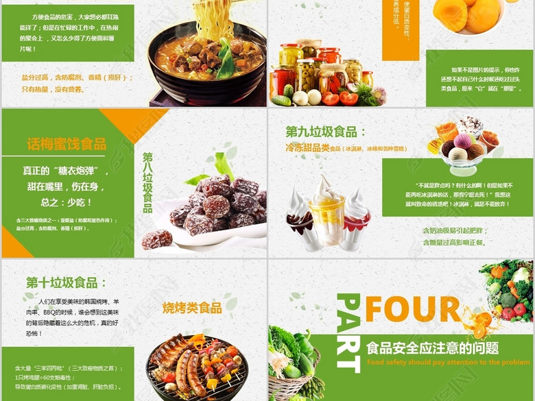 中小学生食品卫生安全健康主题班会模板(图片