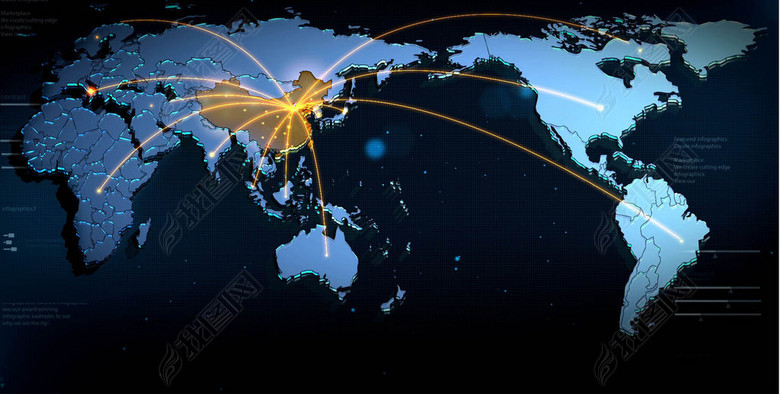 中国地图企业布局全国世界版图AE模板(图片编