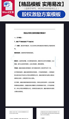 创业公司股东协议书合同word模板