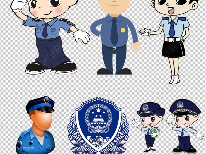多款公安卡通警察交警人物图片素材图片下载p