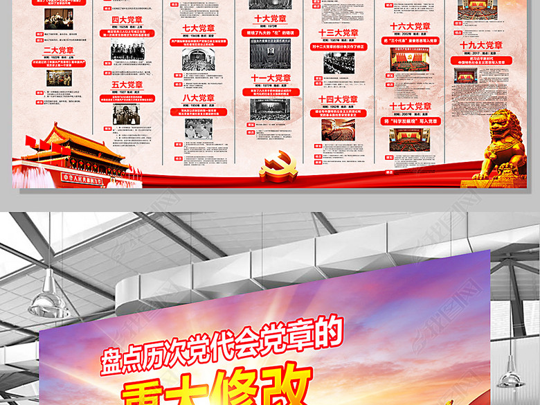 学习解读党的十九大历届党章重大修改内容(图