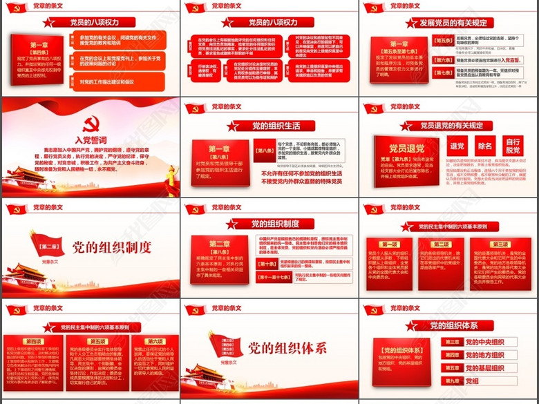 学习解读党的十九大党章重要修改内容PPT图片