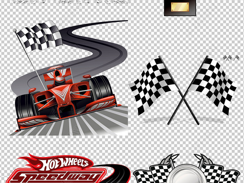赛车旗帜比赛黑白格子旗背景纹理PNG素材图