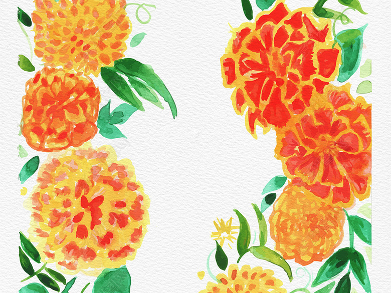 炫彩水彩花鸟卡片背景墨西哥风情设计元素图片