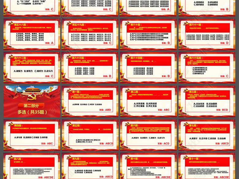 学习党的十九大精神100题知识竞赛PPT(图片编