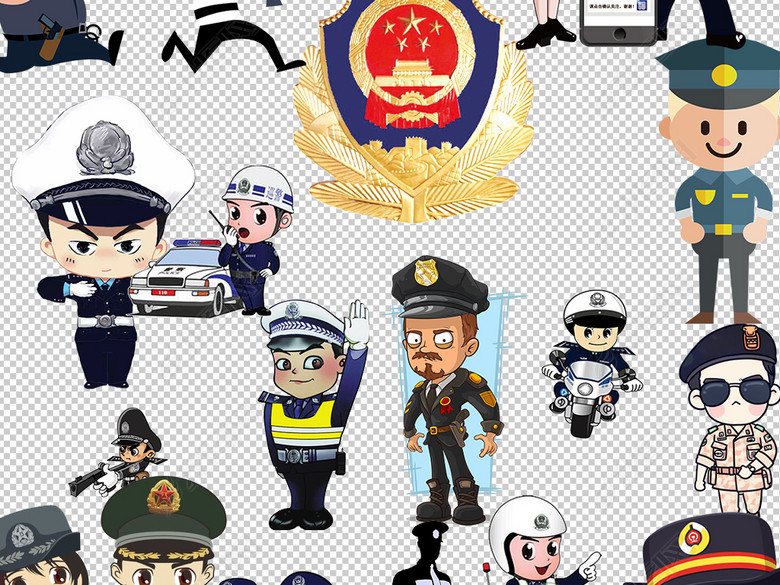 51款卡通警察刑警公安交警人物图片素材图片