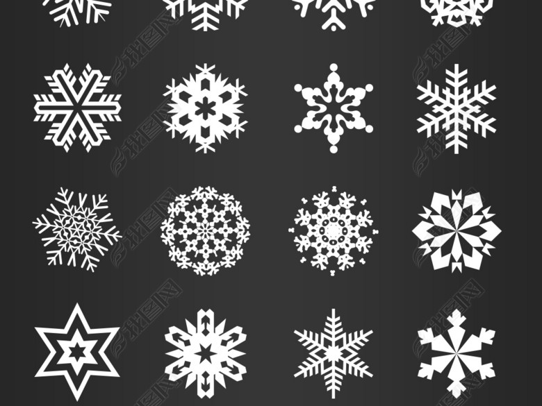 2018新年白色雪花冬天飘雪圣诞PNG图片下载