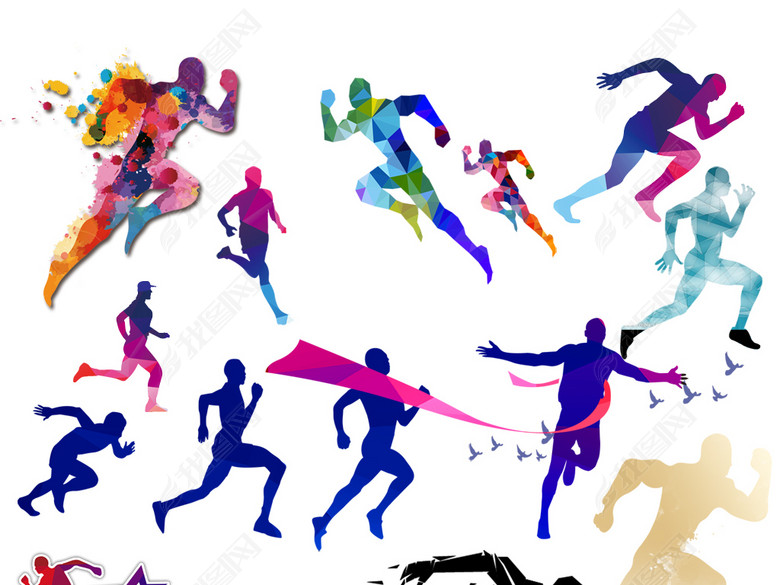 2018奔跑吧人物剪影运动海报素材图片下载ps