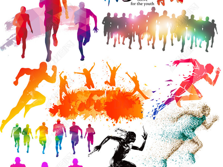 2018奔跑吧人物剪影运动海报素材图片下载ps