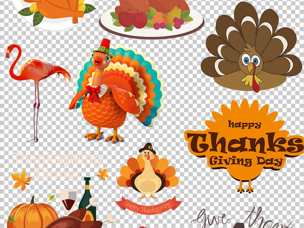 可爱火鸡元素合集卡通手绘小火鸡PN图片设计素材_高清其他模板下载(31.00MB)GS30072755分享_节日素材大全