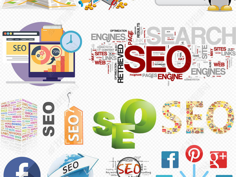 seo搜索引擎优化背景海报png素材图片下载pn