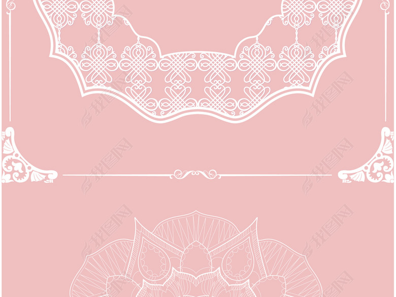 2018粉红清新少女心蕾丝边矢量素材图片下载