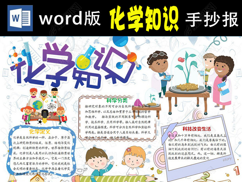 C化学知识小报生活中的化学手抄报小报图片下
