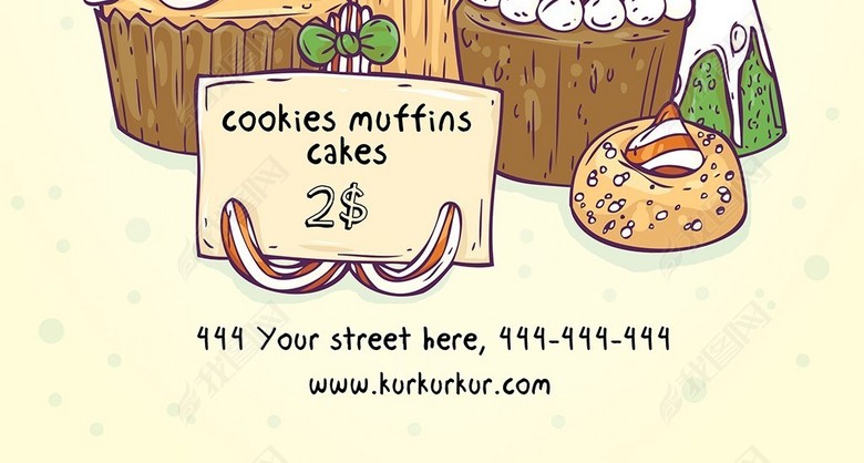 烘焙坊甜品店圣诞节促销活动海报PSD模板(图