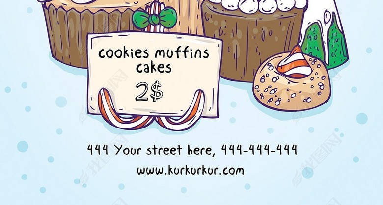 烘焙坊甜品店圣诞节促销活动海报PSD模板(图