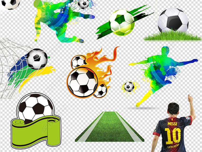 2018世界杯卡通踢足球运动人物素材图片下载