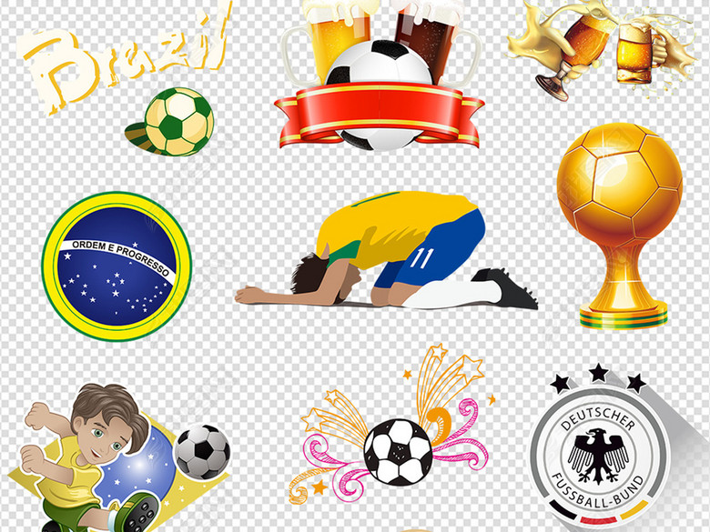 2018世界杯卡通踢足球运动人物素材图片下载