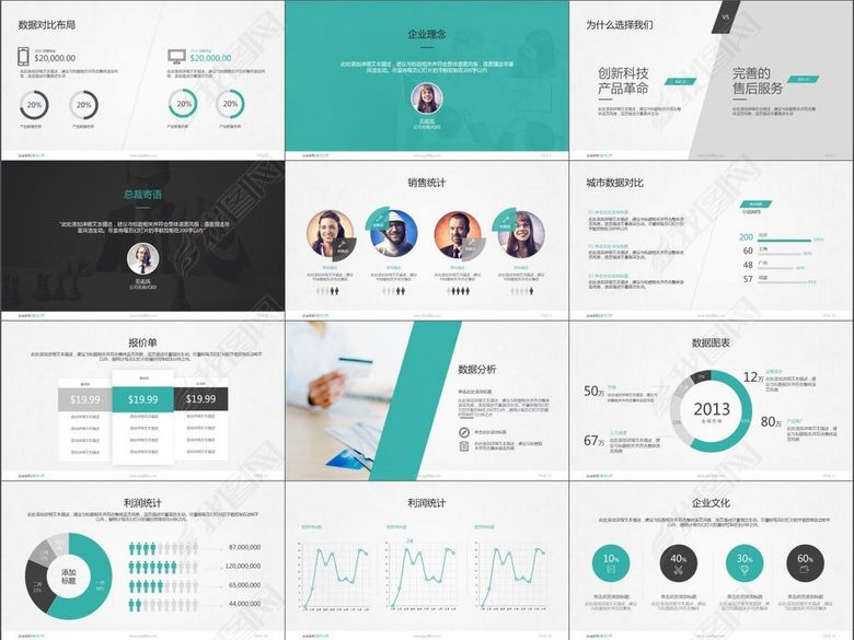 公司理念产品服务介绍创意数据图表分析(图片